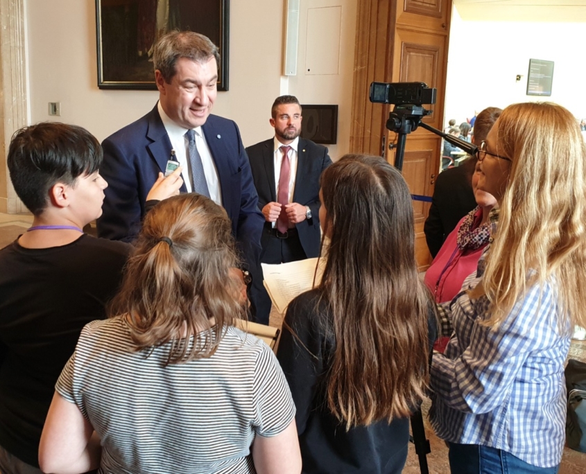 Ministerpräsident Dr. Markus Söder stellte sich den Fragen der Mainburger Schüler